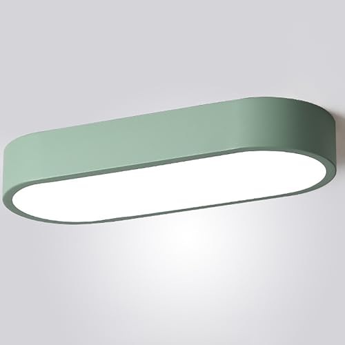 GZZBMY LED Innen Acryl Lange Deckenleuchte Moderne Korridor Deckenlampe Metall Deckenbeleuchtung Ultra Dünne 4CM Deckenlampen Passend für Wohnzimmer Schlafzimmer Küche Flur (Grün Weißes Licht,95CM) von GZZBMY