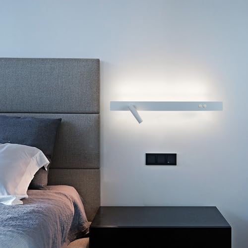 GZZBMY LED Innen Wandleuchten mit 2 Schalter Modern Aluminium Wandleuchte mit Verstellbarer Drehbar Rundes Spot Lesen Wandbeleuchtung für Wohnzimmer Schlafzimmer Nachttisch (Weiß Weißes Licht,40cm) GZZBMY LED Innen Wandleuchten mit 2 Schalter Modern Aluminium Wandleuchte mit Verstellbarer Drehbar Rundes Spot Lesen Wandbeleuchtung für Wohnzimmer Schlafzimmer Nachttisch (Weiß Weißes Licht,40cm) von GZZBMY