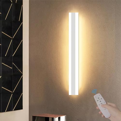 GZZBMY LED Moderne Leiste Dimmbare Innenwandleuchte Minimalistische Kreative Wandlampe mit Fernbedienung Mode Treppe Acryl Wandleuchte Gang Wohnzimmer Schlafzimmer Kopfteil (Weiß,150CM) von GZZBMY