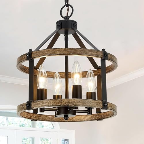 GZZBMY Modern Schwarz Kronleuchter Umwandelbare Deckenlampe Wohnzimmer 4 Lichter Rustikal Vintage Deckenleuchte Höhenverstellbare Bauernhaus Landhaus Hängelampe Pendelleuchte flur GZZBMY Modern Schwarz Kronleuchter Umwandelbare Deckenlampe Wohnzimmer 4 Lichter Rustikal Vintage Deckenleuchte Höhenverstellbare Bauernhaus Landhaus Hängelampe Pendelleuchte flur von GZZBMY