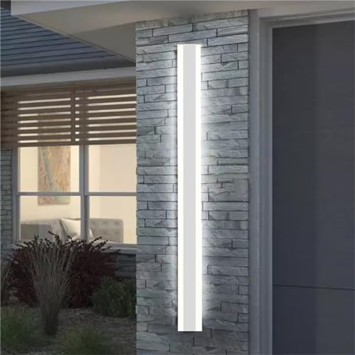 LED Aussen/Innen Wandleuchte mit Fernbedienung Dimmbare Weiß Wandlampen Garten Außenwandleuchte Kaltes Weiß/Warmes Licht/Neutrales Außenlampe Moderne Flur Wandbeleuchtung IP65 (Weiß Licht,100cm 58W) von GZZBMY