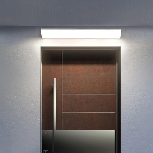 LED Aussen Wandlampe Modern Wandleuchte Dreiecke Wandbeleuchtung Up und Down Außenleuchte 3000K/4000K/6000K IP65 Wasserdicht Kellerleuchte für Flur Treppe Garage Acrylic (Weiß Weißes,150CM) von GZZBMY