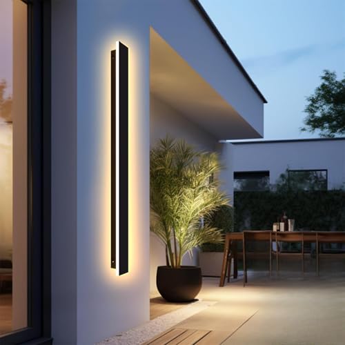 LED Exterior Wandleuchte mit Control Remoto Wandlampe Regulable 2700K-6500K Helligkeit 10%-100% Wandleuchten IP65 Impermeables Largo Wandlicht Acrílico Moderna Wandbeleuchtung para Patio (150cm) von GZZBMY