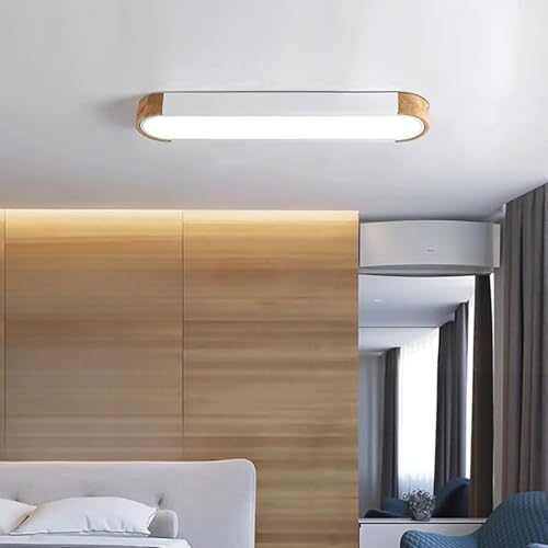 Modern LED Einstellbare Helligkeit Deckenleuchte mit Fernbedienung Rechteck Dimmbar 3000K-6500K Deckenbeleuchtung Holz+Eisen Decken Lampen für Küche Schlafzimmer Korridor (Weiß,65CM 46W 4500 Lumen) Modern LED Einstellbare Helligkeit Deckenleuchte mit Fernbedienung Rechteck Dimmbar 3000K-6500K Deckenbeleuchtung Holz+Eisen Decken Lampen für Küche Schlafzimmer Korridor (Weiß,65CM 46W 4500 Lumen) von GZZBMY
