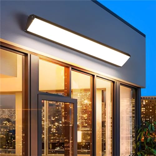 Moderne Villa Lange Wandleuchte Acryl Wandlampe Innen IP67 Außenlampe Garage Terrasse Außenwandleuchte Aluminium Wohnzimmer Badezimmer Haustür Veranda Aussen Lichter (Warmes Licht,120CM) von GZZBMY