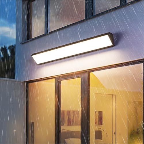 Moderne Villa Lange Wandleuchte Acryl Wandlampe Innen IP67 Außenlampe Garage Terrasse Außenwandleuchte Aluminium Wohnzimmer Badezimmer Haustür Veranda Aussen Lichter (Weißes Licht,120CM) von GZZBMY