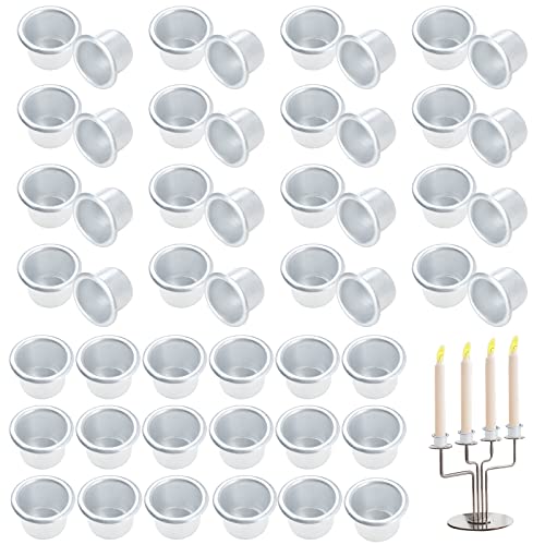 GZcaiyun 50 STK Mini Kerzenhalter, Kerzeneinsätze aus Aluminium, für Stabkerzen, Puppenkerzen, Baumkerzen, Pyramidenkerzen, Tafelkerzen & Teelichter von GZcaiyun
