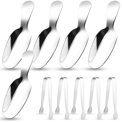 GZkushi 5 Stk Kaffeelöffel, Edelstahl Messlöffel Teelöffel mit 5 Stk Eiswürfelzange, Spoons Salzlöffel Mini für Espresso, Kaffeebohne, Loser Tee,Salz und Zucker, Desserts GZkushi 5 Stk Kaffeelöffel, Edelstahl Messlöffel Teelöffel mit 5 Stk Eiswürfelzange, Spoons Salzlöffel Mini für Espresso, Kaffeebohne, Loser Tee,Salz und Zucker, Desserts von GZkushi
