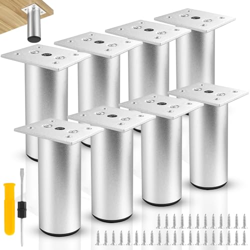 GZkushi 8 STK Möbelfüße Verstellbar, Alulegierung Möbelfuss Verstellbar, 10cm Höhenverstellbare Füße für Möbel, Küche, Schreibtisch mit 1 Schraubendreher, 32 Schrauben GZkushi 8 STK Möbelfüße Verstellbar, Alulegierung Möbelfuss Verstellbar, 10cm Höhenverstellbare Füße für Möbel, Küche, Schreibtisch mit 1 Schraubendreher, 32 Schrauben von GZkushi