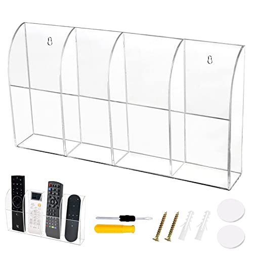 GZkushi Acryl Fernbedienung Halter, Wandhalterung Fernbedienung Aufbewahrungsbox Organizer für Klimaanlage Heizung TV-Box, mit Schrauben, Klebeband, Schraubendreher von GZkushi