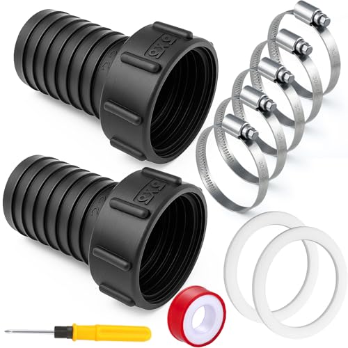 GZqiancang 2 Stück IBC Adapter S60x6 auf Schlauchtülle,Innengewinde auf Tülle 50 mm IBC Tank Zubehör IBC Adapter für Eine Vielzahl von Rohren und Ventilen von GZqiancang