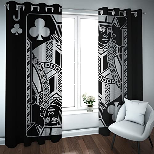 Gaming Card Schwarze Verdunkelungsvorhänge 2er-Set Wärmeisolierter Vorhang mit schwarzer Beschichtung Total-Light-Blocking-Vorhänge 2 Vorhänge B107xH213 von GaNkas