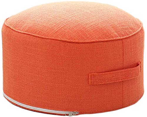 GaRcan Fußhocker, rund, Sitzkissen, Sofa, Couch, Sitzkissen, Ottomane, Fuß- und Beinstütze, Tritthocker mit Griff und abnehmbarem Bezug für Zuhause, Farbe: C (Orange 40 x 20 x 20 cm (16 x 8 x 8)) von GaRcan