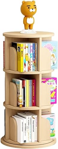 GaRcan Schränke, um 360 ° drehbares Bücherregal, einfach zu zerlegen, Bücherregale, einfaches Eckbücherregal für Studenten, für Schlafzimmerkommode oder Schminktisch (Holzfarbe: 50,5 x 98 cm) von GaRcan