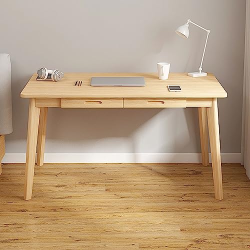 GaRcan Schreibtisch aus Holz mit 2 Schubladen, Heimbüro-Arbeitsplatz, einfacher Computertisch, PC-Arbeitstisch, Stabiler Arbeitstisch für Schlafzimmer und Büro (120 x 55 x 72 cm, Eiche) ( von GaRcan