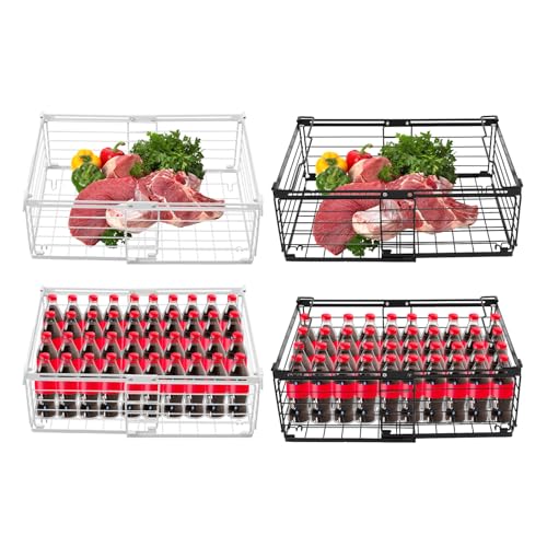 2PCS Gefrierschrankkörbe 24.8-43 * 29.2 * 15.5cm 10KG Anpassbares Design Stapelbar GefrierköRbe Raumoptimierung 2er Gefriertruhe Organizer für Snacks, Getränke, Obst, Gemüse (weiß) von Gaabungky