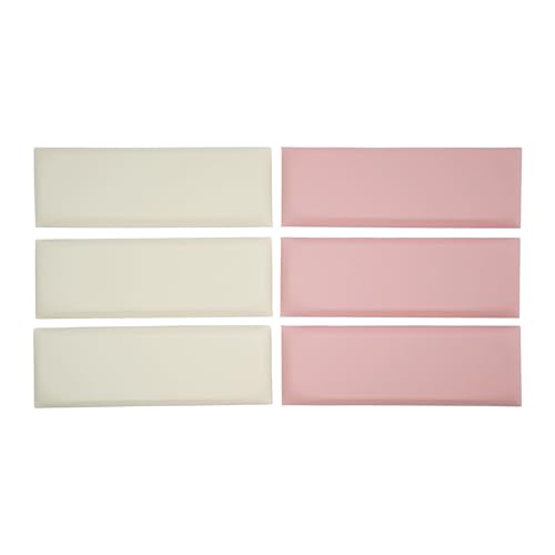 Gaabungky Anti-Kollision Wandpolsterung 6 Stück 60 * 20CM Wandpolsterung Wandschutz Wandkissen Polsterpaneel Kinderzimmer Wandpolster für Heimkinos, Büros, Aufnahmestudios (Rosa + Elfenbeinweiß) von Gaabungky