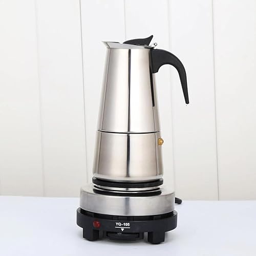 Klassischer Espressokocher aus Edelstahl 500W 220V Kaffeekanne Stabile Struktur Leistungsstarke Funktion 200ml/300ml Mokka-Kaffeekanne Leicht und tragbar Mokkakanne für Küchen (300ml Kaffeekanne) von Gaabungky