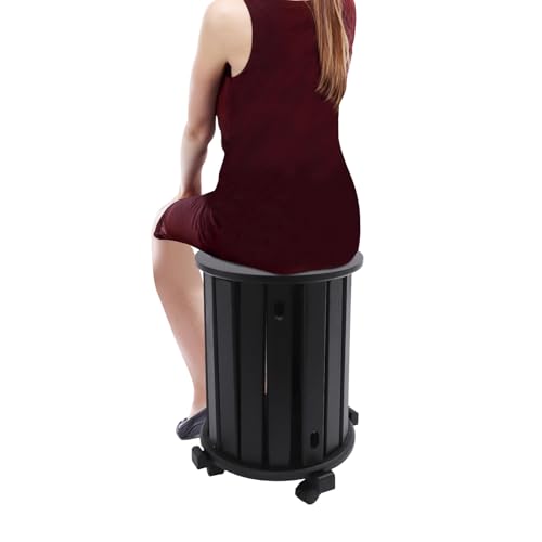 Multifunktionale Stapelbare Hocker 36*54cm 100KG Platzeinsparung 4er Set Esszimmerhocker 4-in-1 Stapelbare Hockers mit 4 Räder, Multifunktionaler Runder Hocker für Wohnzimmern, Esszimmern, Balkonen von Gaabungky