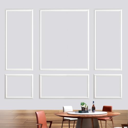 Gaahing 6 Sets vorgefertigte Akzent Wandformkit, vorgeschnittene Wainscoting Panels, bereit zu montieren Stuhl Schiene Formung für Innendekoration Gaahing 6 Sets vorgefertigte Akzent Wandformkit, vorgeschnittene Wainscoting Panels, bereit zu montieren Stuhl Schiene Formung für Innendekoration von Gaahing