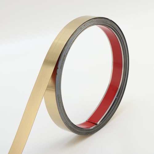 Gaahing Zierleiste aus gebürstetem Metall, Wandleiste aus Edelstahl zum Abziehen und Aufkleben für Kamin, Spiegelrahmen, Möbel und Heimdekoration, Gold, 5m x 4cm Gaahing Zierleiste aus gebürstetem Metall, Wandleiste aus Edelstahl zum Abziehen und Aufkleben für Kamin, Spiegelrahmen, Möbel und Heimdekoration, Gold, 5m x 4cm von Gaahing