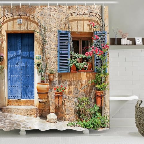 Gaakvrr Gartenduschvorhang wasserdicht Badezimmer Dec oder Polyestergewebe Vorhänge ETS mit 12 Haken H180 x B180 cm von Gaakvrr