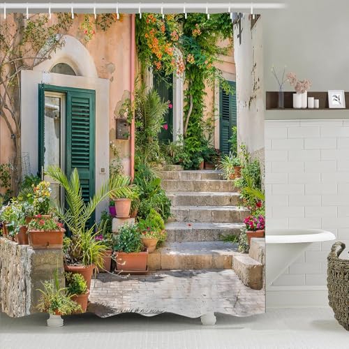 Gaakvrr Gartenduschvorhang wasserdicht Badezimmer Dec oder Polyestergewebe Vorhänge ETS mit 12 Haken H180 x B180 cm von Gaakvrr
