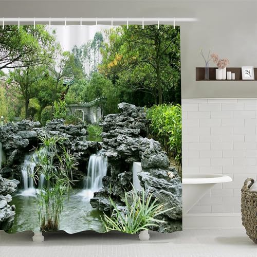 Gaakvrr Gartenduschvorhang wasserdicht Badezimmer Dec oder Polyestergewebe Vorhänge ETS mit 12 Haken H200 x B180 cm von Gaakvrr