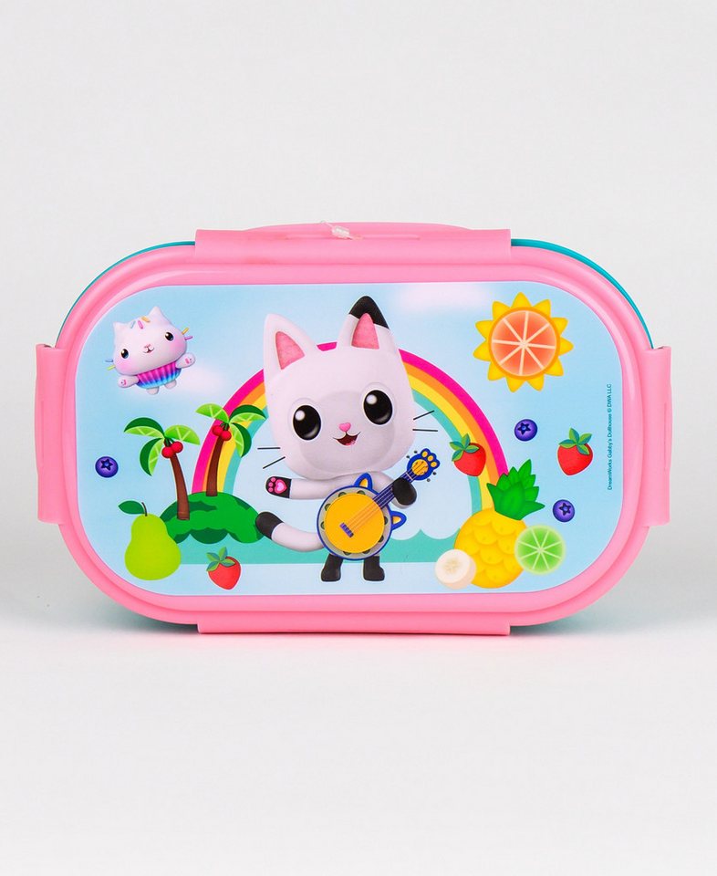 Gabby's Dollhouse Lunchbox Pandy Paws, PP, (2-tlg), Kinder Brotdose mit 2-Fach-Unterteilung & Göffel-Messer BPA frei von Gabby's Dollhouse