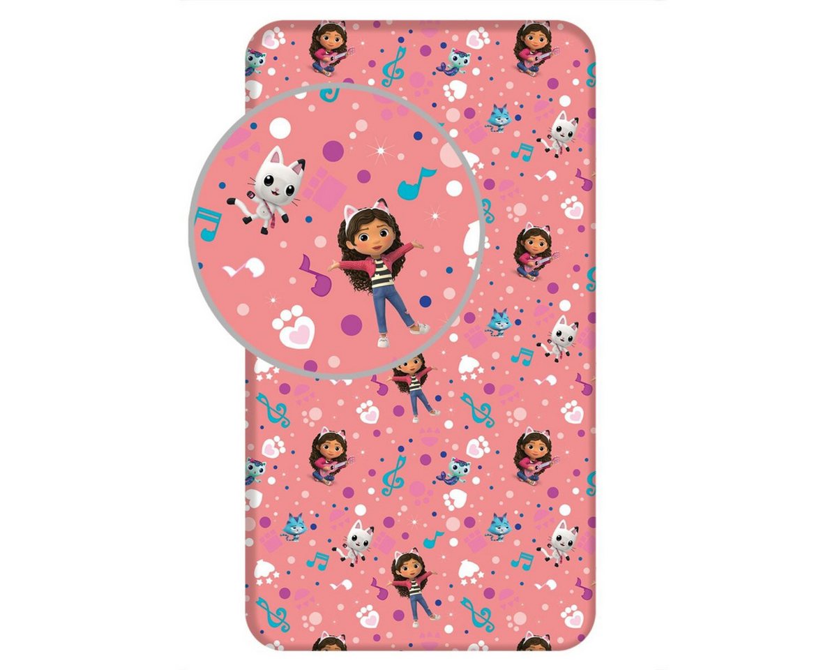 Gabby's Dollhouse Spannbettlaken Gabby's Dollhouse Bettwäsche Spannbetttuch 90x200+25 cm, 100% Polyester, (1 Stück) von Gabby's Dollhouse