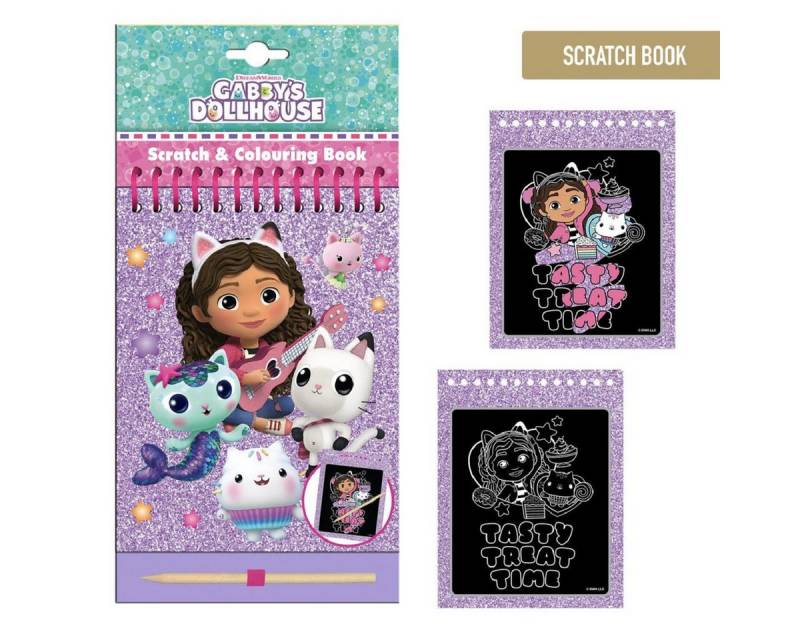 Gabby's Dollhouse Zeichenblock Kreativset Scratch Book Kratzbilder & Zeichenspaß von Gabby's Dollhouse