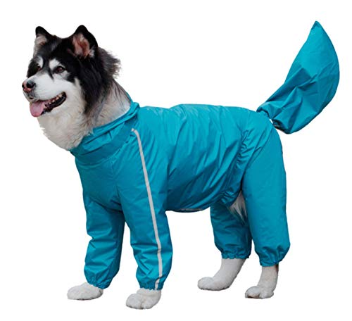 GabeFish Leichte Regenmäntel für große Hunde, große Rassen, Regenjacken mit Beinen, Blau, 9XL von GabeFish