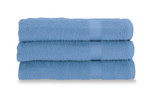 Gabel Handtücher Gesicht, Frottee aus Reiner Baumwolle, 60 x 100 cm, blau, 3 Stück von Gabel