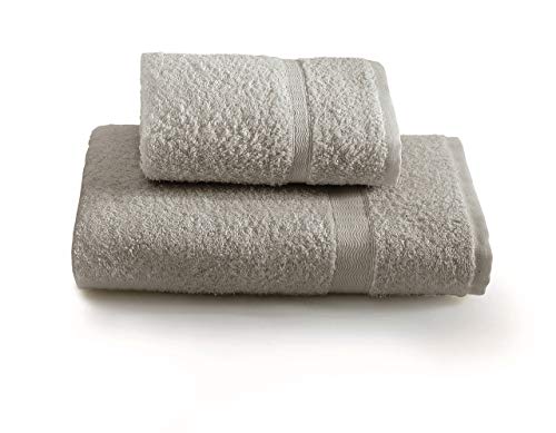 Gabel Handtuch-Set mit Gästehandtuch, Uni, 100% Baumwolle, 3,3 x 27 x 36 cm 3.3x27x36 cm grau von Gabel