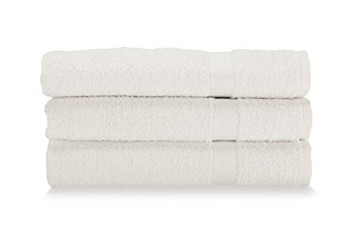 Gabel Handtücher Gesicht, Frottee aus Reiner Baumwolle, 60 x 100 cm, Weiß, 3 Stück von Gabel