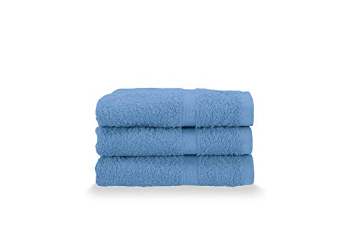 Gabel Gästehandtücher, Frottee, aus Reiner Baumwolle, hydrophil, 40 x 60 cm, Bluette, 3-teiliges Set von Gabel