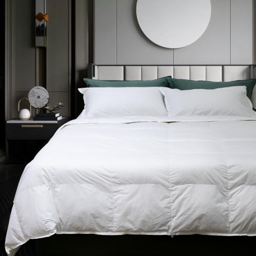 Gabel Nottetempo Daunendecke mit Gänsedaunen, 30% Daunen, 70% Flaumfedern, 235 g/m², Oberstoff 100% Reine Baumwolle Einzelbett 205 x 155 x 2 cm Bianco von Gabel