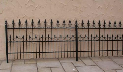 10 Meter Gartenzaun Metall Schmiedeeisen Eisenzaun Zaun Zäune Roma-Z100/200 Feuer Verzinkt inklusive Pfosten Zaunelement von Gabella