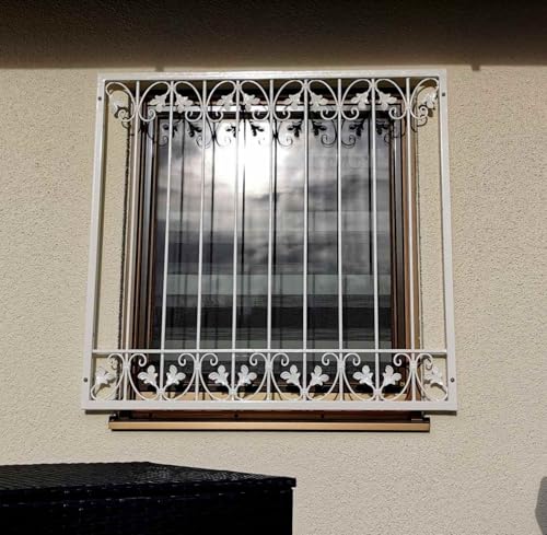 Fenstergitter Metall Schmiedeeisen Einbruchschutz Monaco-Z80 flex Verzinkt nach Maß, Breite Universal Alles:Breite 248 cm von Gabella