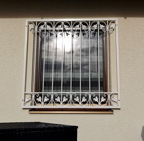 Fenstergitter Schmiedeeisen Metall Ziergitter Einbruchschutz Monaco-Z80/150 Feuer Verzinkt Höhe 80 cm Breite 150 cm von Gabella