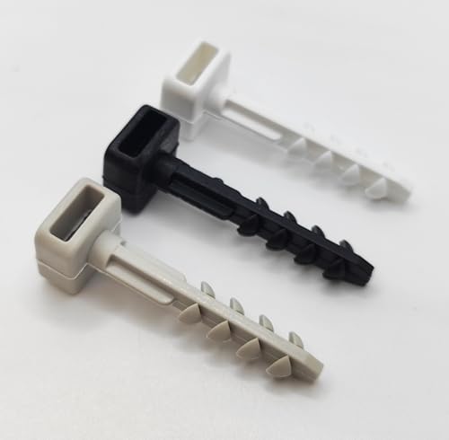 Gabex® 100 bis 1000 Stück Dübelstecknagel 6x40 mm Dübel für Kabelbinder bis 9 mm Breite (200 Stück, schwarz) von Gabex