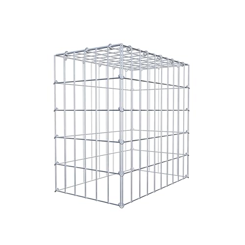 GABIONA Anbau-Gabione Typ3 eckig, Maschenweite 5 x 10 cm, Tiefe 30 cm, Gabione 50 x 50 x 30 cm (L x H x T), C-Ring von Gabiona