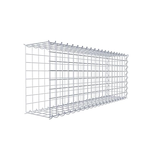 GABIONA - Gabione 100 x 40 x 20 cm - Gabionenkorb mit Maschenweite 5x5 cm - Anbau-Korb Typ 2 (ohne Stirngitter) von Gabiona
