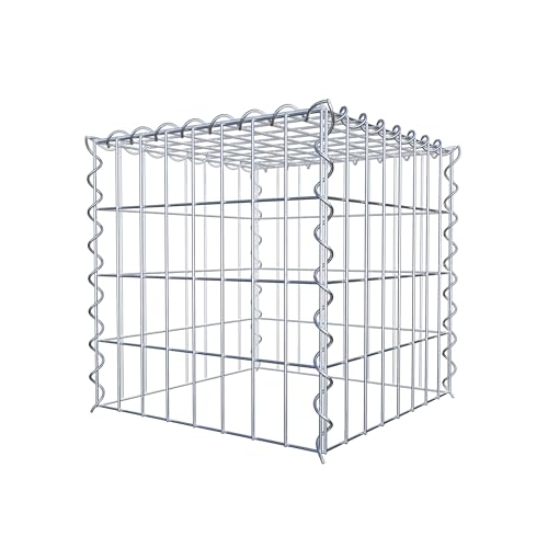 GABIONA - Gabione BHT: 40 x 40 x 40 cm - Anbau-Korb Typ 3 (ohne Bodengitter) - Verzinkter Gabionenkorb mit Maschenweite 5x10 cm von Gabiona