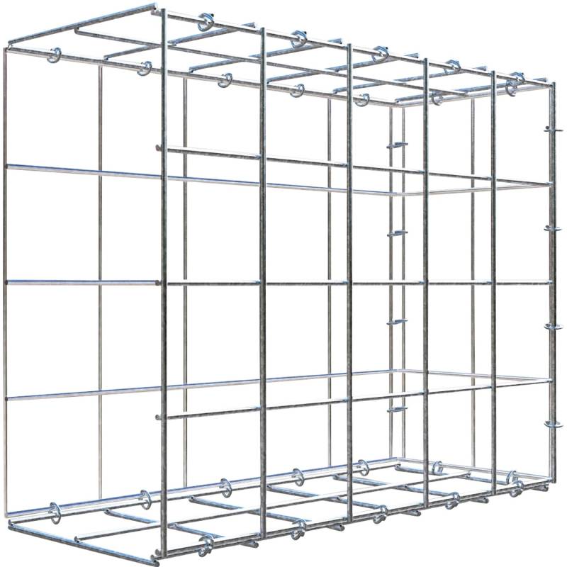 Gabiona C-Ring-Gabione-Anbaukorb Typ 2 40 x 50 x 20 cm Maschenw 10 x 10 cm von Gabiona