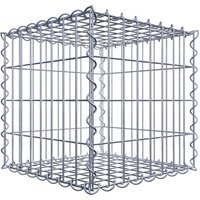 Gabiona Gabione, silbergrau, Maschenweite 5 cm x 10 cm, Spirale - silberfarben von Gabiona