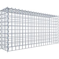 Gabiona Gabione, silbergrau, Maschenweite 5 cm x 5 cm, Spirale - silberfarben von Gabiona