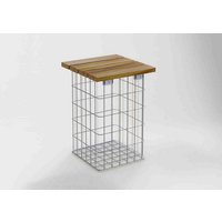 Gabiona Gabionenmöbel, Holz, 1-Sitzer, BxHxT: 32 x 52 x 32 cm - silberfarben von Gabiona