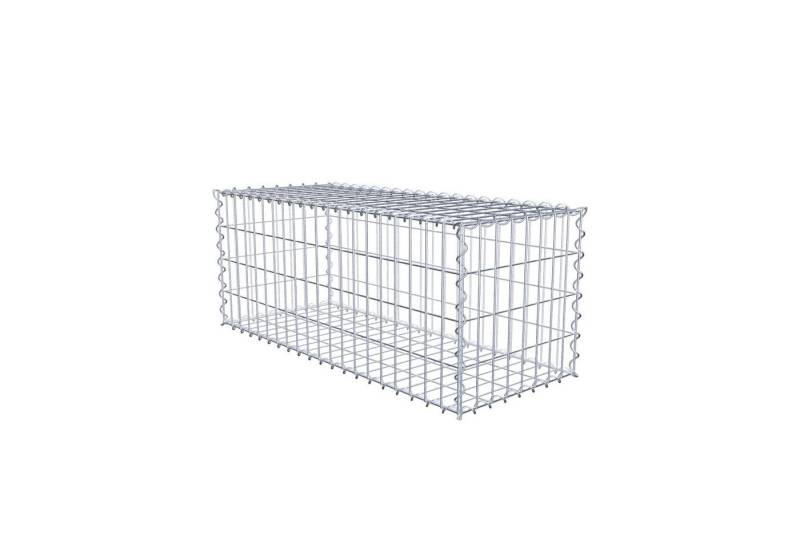 Gabiona Gabionenzaun Gabione 100 cm x 40 cm x 40 cm (L x H x T), Maschenweite 5 cm x 10, (Gabione 100 cm x 40 cm x 40 cm (L x H x T), Maschenweite 5 cm x 10 cm, Spirale) von Gabiona