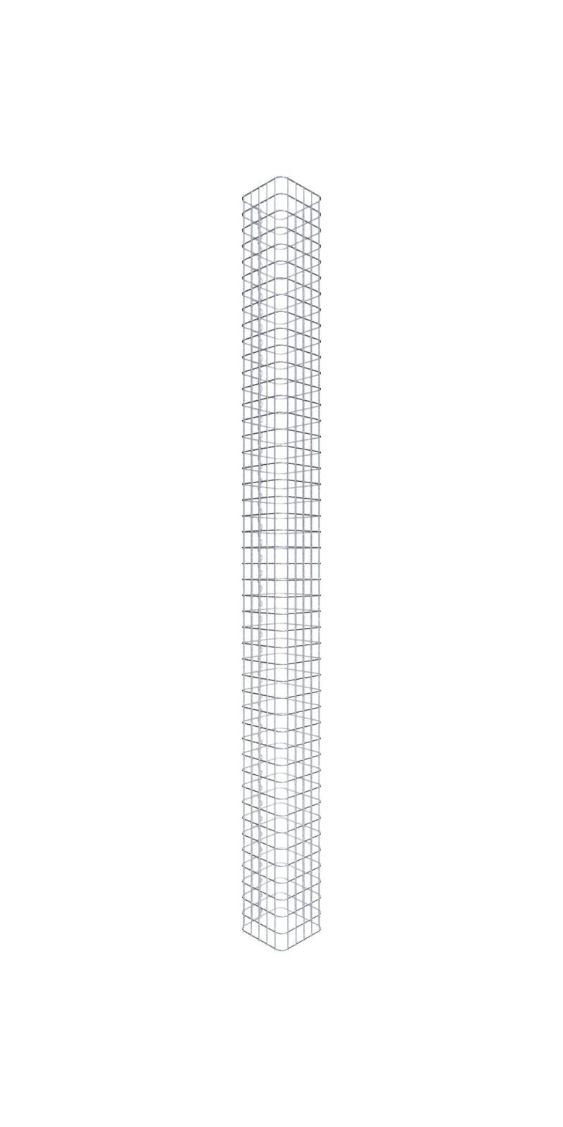Gabionensäule eckig 27  cm x 27  cm, 230 cm Höhe, MW 5 cm x 5 cm